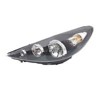 JUNOOS Cubierta Faro Delantero Parachoques Para Peugeot 207 2009 2010 2011 2012 2013 (Black Left)