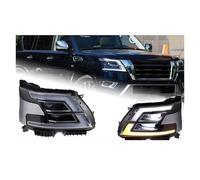 JUNOOS Para Nissan Para Patrol Y62 2012 2013 2014 2015 2016 2017 2018 Luces Coche LED Faro Delantero DRL Señal Dinámica Lente De Proyector