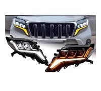 JUNOOS Para Toyota Para Prado LC150 2013 2014 2015 2016 2017 Faros Delanteros LED Coche Lámpara DRL Lente Proyector De Señal Dinámica