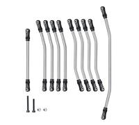 JUNPIY 10 Uds. Kit sin montar de varilla de enlace de acero inoxidable con extremo de varilla 1/10 coche trepador de control remoto, for Axial, for piezas Wraith 90018 Enlace del brazo de control de s