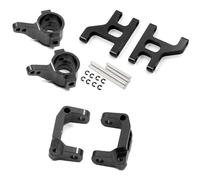 JUNPIY Juego de brazo de suspensión con soporte de cubo C de copa de dirección delantera de Metal 1/10 coche trepador de control remoto, for Tamiya, for CC01 CC-01 Enlace del brazo de control de suspe