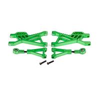 JUNPIY Juego de Brazos de suspensión Trasera de Metal CNC, for 1/5, for HPI Rovan KM, for Piezas de Juguetes de Coche Baja 5B SS 5T RC Enlace del Brazo de Control de suspensión(Green)