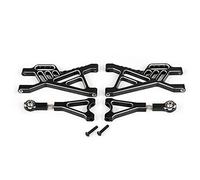 JUNPIY Juego de Brazos de suspensión Trasera de Metal CNC, for 1/5, for HPI Rovan KM, for Piezas de Juguetes de Coche Baja 5B SS 5T RC Enlace del Brazo de Control de suspensión(Schwarz)