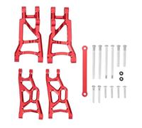 JUNPIY Juego de Brazos de suspensión y Barra de unión Delantera y Trasera de Metal 1/10, for Traxxas, for 2WD Slash 2555 3631 2532 Enlace del Brazo de Control de suspensión(Rot)