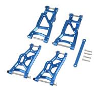 JUNPIY Juego de Brazos de suspensión y Barra de unión Delantera y Trasera de Metal 1/10, for Traxxas, for 2WD Slash 2555 3631 2532 Enlace del Brazo de Control de suspensión(Blue)