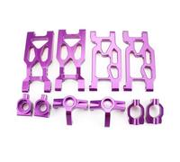 JUNPIY Juego de copas de dirección de brazo de suspensión trasera delantera de aleación de aluminio de 10 piezas, for Wltoys, for coche RC 104001 1/10 Enlace del brazo de control de suspensión(Purple)
