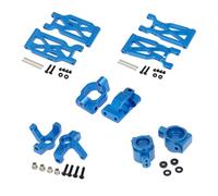 JUNPIY Juego de copas de dirección de brazo de suspensión trasera delantera de aleación de aluminio de 10 piezas, for Wltoys, for coche RC 104001 1/10 Enlace del brazo de control de suspensión(Navy Bl