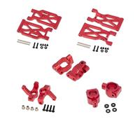 JUNPIY Juego de Copas de dirección de Brazo de suspensión Trasera Delantera de aleación de Aluminio de 10 Piezas, for Wltoys, for Coche RC 104001 1/10 Enlace del Brazo de Control de suspensión(Rot)