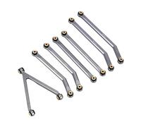 JUNPIY Juego de enlaces de chasis de aluminio CNC de alta distancia 1/24 RC Crawler LWB 133,7 mm, for Axial, for SCX24 AXI00001 C10 AXI00002, for Jeep, JLU Enlace del brazo de control de suspensión(Gr