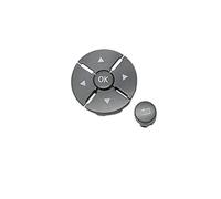 JUNPIY Kit de Cubierta embellecedora del botón de Control del Interruptor del Volante del Coche, for Mercedes, for Benz, W221 S Class 2009-2013 2218215751 Interruptor del Volante(Black Grey)
