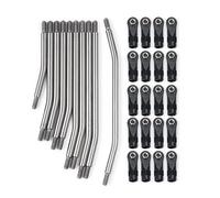 JUNPIY Kit de varilla y extremo de varilla de enlace de acero inoxidable sin montar 1/10, for Axial, for SCX10 SCX10 II 90046, for Wraith 90018 90048 Enlace del brazo de control de suspensión(For SCX1
