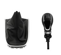 JUNPIY Perilla de Palanca de Cambios MT for Coche, Collar de Cubierta de Maletero de Polaina, for Buick, Excelle GT/XT, Opel, Astra 2009-2014 Pomo de Palanca de Cambios(Black 6 Speed Combo)
