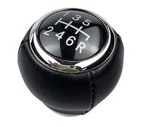 JUNPIY Pomo de Palanca de Cambios de Cuero de 5/6 velocidades, Cabezal de Palanca de Cambios for Legacy, Subaru, Forester, Outback, Impreza, STI, WRX Pomo de Palanca de Cambios(Black 6 Speed)