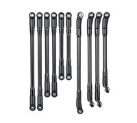 JUNPIY Varilla de enlace de dirección de aleación, 10 Uds., conexión de distancia entre ejes de 313mm, varilla de tracción for todo coche 1/10, for Axial, for SCX10II 90046 90047 coche trepador de con