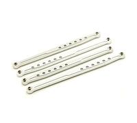 JUNPIY Varilla de Enlace de suspensión Inferior de Aluminio, 4 Uds., 1/10, for Axial, for SCX10 SCX049 RC Crawler Car, Enlaces Delanteros y Traseros Enlace del Brazo de Control de suspensión(Silver)