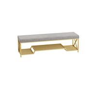 Junpllvic Banco Zapatero de Hierro Forjado, Taburete Cambiador, Apto para Sala de Estar, Entrada, Pasillo, Esquina, Banco de Almacenamiento