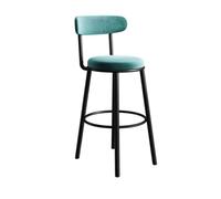 Junpllvic Chaises de comptoir de Cuisine rondes modernes, assise rembourrée en Lin Avec dossier et Repose-Pieds, Pieds en métal Noir, idéales pour un îlot de Cuisine ou un Bar à Domicile.
