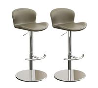 Junpllvic Juego de 2 sillas de Desayuno Modernas de Piel sintética, Silla de Cocina giratoria de 360°, for el hogar, Bar, Pub, cafetería, Comedor, mostrador, Restaurante(Green,Silver)