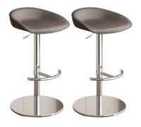 Junpllvic Juego de 2 taburetes de Cocina giratorios de 360° con Base de Acero Inoxidable, Taburete de Bar for Isla, Pub, cafetería, Comedor, Altura Ajustable de 57 a 32.3 in(Gray)