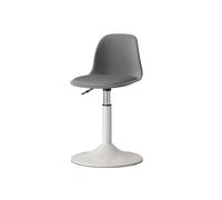 Junpllvic Modern Kitchen Adjustable Height Counter Chairs 360° Swivel Bar Stools with High Back for Kitchen Island Stools Pub Café Room White Base(Gray,38~52cm)