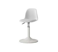 Junpllvic Modern Kitchen Adjustable Height Counter Chairs 360° Swivel Bar Stools with High Back for Kitchen Island Stools Pub Café Room White Base(White,38~52cm)