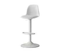Junpllvic Modern Kitchen Adjustable Height Counter Chairs 360° Swivel Bar Stools with High Back for Kitchen Island Stools Pub Café Room White Base(White,62~82cm)