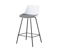 Junpllvic Tabouret de Bar Avec assise en polypropylène, dossier et Repose-Pieds, Pieds en métal Noir, idéal pour îlot de Cuisine, Bar, Pub, bistrot ou Restaurant.