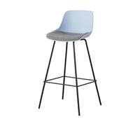 Junpllvic Tabouret de Bar Avec assise en polypropylène, dossier et Repose-Pieds, Pieds en métal Noir, idéal pour îlot de Cuisine, Bar, Pub, bistrot ou Restaurant.