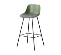 Junpllvic Tabouret de Bar Avec assise en polypropylène, dossier et Repose-Pieds, Pieds en métal Noir, idéal pour îlot de Cuisine, Bar, Pub, bistrot ou Restaurant.