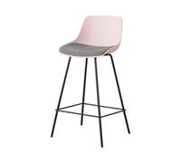 Junpllvic Tabouret de Bar Avec assise en polypropylène, dossier et Repose-Pieds, Pieds en métal Noir, idéal pour îlot de Cuisine, Bar, Pub, bistrot ou Restaurant.