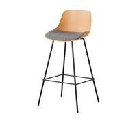 Junpllvic Tabouret de Bar Avec dossier et Repose-Pieds en polypropylène, Pieds en métal, idéal pour îlot de Cuisine, Bar, Pub, bistrot ou Restaurant. Hauteur : 75 cm. Charge maximale : 200 kg.