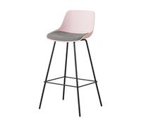 Junpllvic Tabouret de Bar Avec dossier et Repose-Pieds en polypropylène, Pieds en métal, idéal pour îlot de Cuisine, Bar, Pub, bistrot ou Restaurant. Hauteur : 75 cm. Charge maximale : 200 kg.