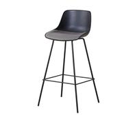Junpllvic Tabouret de Bar Avec dossier et Repose-Pieds en polypropylène, Pieds en métal, idéal pour îlot de Cuisine, Bar, Pub, bistrot ou Restaurant. Hauteur : 75 cm. Charge maximale : 200 kg.