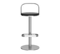 Junpllvic Tabouret de Bar Moderne, assise Ronde en Bois, Pieds en métal argenté, idéal pour Salle à Manger, Cuisine, îlot Central, Pub, Bistro, Restaurant