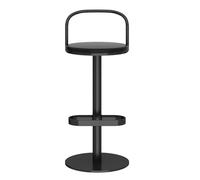 Junpllvic Tabouret de Bar Moderne, assise Ronde en Bois, Pieds en métal Noir, idéal pour Salle à Manger, Cuisine, îlot Central, Pub, Bistro, Restaurant