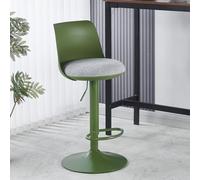 Junpllvic Tabourets de Bar/chaises de comptoir en polypropylène Avec dossier et Repose-Pieds, assise rembourrée en Lin, pour Cuisine, îlot de Bar ou Maison. Hauteur réglable de 65 à 84 cm.