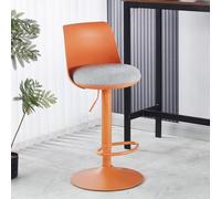 Junpllvic Tabourets de Bar/chaises de comptoir en polypropylène Avec dossier et Repose-Pieds, assise rembourrée en Lin, pour Cuisine, îlot de Bar ou Maison. Hauteur réglable de 65 à 84 cm.