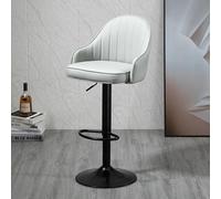 Junpllvic Tabourets de Bar pivotants modernes, Hauteur comptoir, Avec assise et dossier rembourrés, pour îlot de Cuisine, Pub, café, Salle à Manger. Hauteur réglable de 64 à 84 cm. Base argentée.