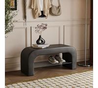 Junpllvic Zapatero otomano al Final de la Cama, Banco de Almacenamiento, Moderno Taburete tapizado para Cambiar Zapatos para Sala de Estar, Dormitorio, Pasillo, Ventana, Esquina