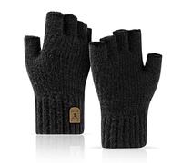 JUNRUI Guantes sin Dedos, Invierno Guantes Tejidos Cálidos Trabajar Correr Ciclismo Conducir para Hombre y Mujer