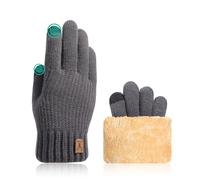 JUNRUI Guantes Térmicos Invierno con Pantalla Táctil Mejorada Forro Polar Cálido para Clima Frío para Hombre Mujer (Gris)