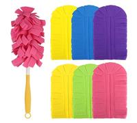 Junrvivy 6 piezas de recambio para imanes de polvo Swiffer, reutilizables para Swiffer plumero lavable, microfibra superabsorbente para barra telescópica