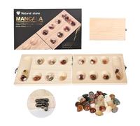 Junrvivy Juego de piedras de madera Kalaha, juego de mancala para niños y adultos, juego de viaje de alta calidad, juego familiar, sagaland, juego de piedras de madera con piedras