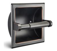JunSun Portarrollos de Papel higiénico de Bronce aceitado de Acero Inoxidable Orb, Soporte para Rollo de Papel higiénico, Soporte para Rollo de pañuelos, 6 x 6 Pulgadas, Cuadrado, Jumbo, Soporte de