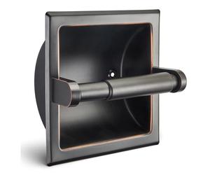 JunSun Portarrollos de Papel higiénico de Bronce aceitado de Acero Inoxidable Orb, Soporte para Rollo de Papel higiénico, Soporte para Rollo de pañuelos, 6 x 6 Pulgadas, Cuadrado, Jumbo, Soporte de