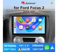 Junsun Radio para Coche Compatible con Ford Focus 2 2004 2005 2006 2007 2008 2009 2010 2011 Carplay Inalámbrico Auto SWC FM Inalámbrico Pantalla Táctil