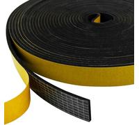 Junta adhesiva de espuma de goma, cinta aislante rectangular de células cerradas, negro, 20 x 5 mm x 10 metros, para aislamiento térmico y acústico