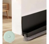 Junta con cepillo, burlete adhesivo para puerta, sellado universal de suelo para puertas interiores, protección contra corrientes de aire y sellado contra el polvo, montaje sencillo, adaptable a