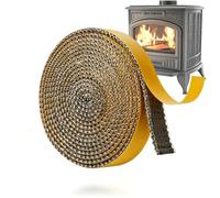 Junta Cristal Chimenea Autoadhesivo 3mm x 10 mm x 3 m Fibra de Vidrio | Junta Refractaria Chimenea para Chimeneas, Chimeneas de Leña, Puertas de Chimenea y Tubos