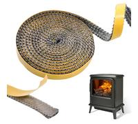 Junta Cristal Chimenea Cinta Aislante Termica Cristal Chimenea Puerta Chimenea 2m x 10mm x 3mm Cinta de Sellado para Hornos Junta Adhesiva Adecuada para Chimeneas Cuadradas y Estufas Rectas